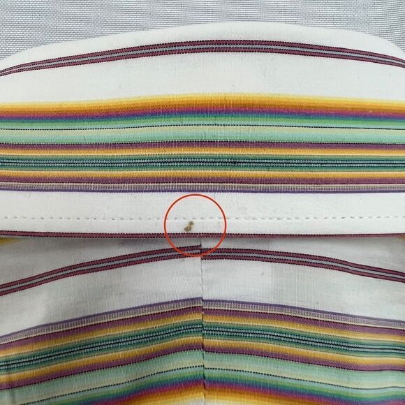 Men's Thomas Pink Striped Long Sleeve French Cuff Dress Shirt 16 1/2 /42 cm - Picture 9 of 9